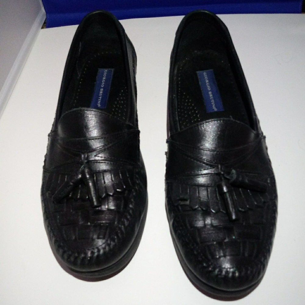 Giorgio Brutini Bartell Black Leather Loafers 10.5
